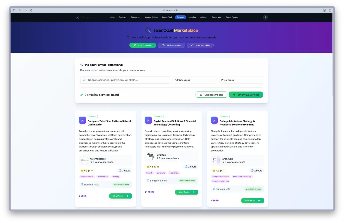 Talentxcel interface 5