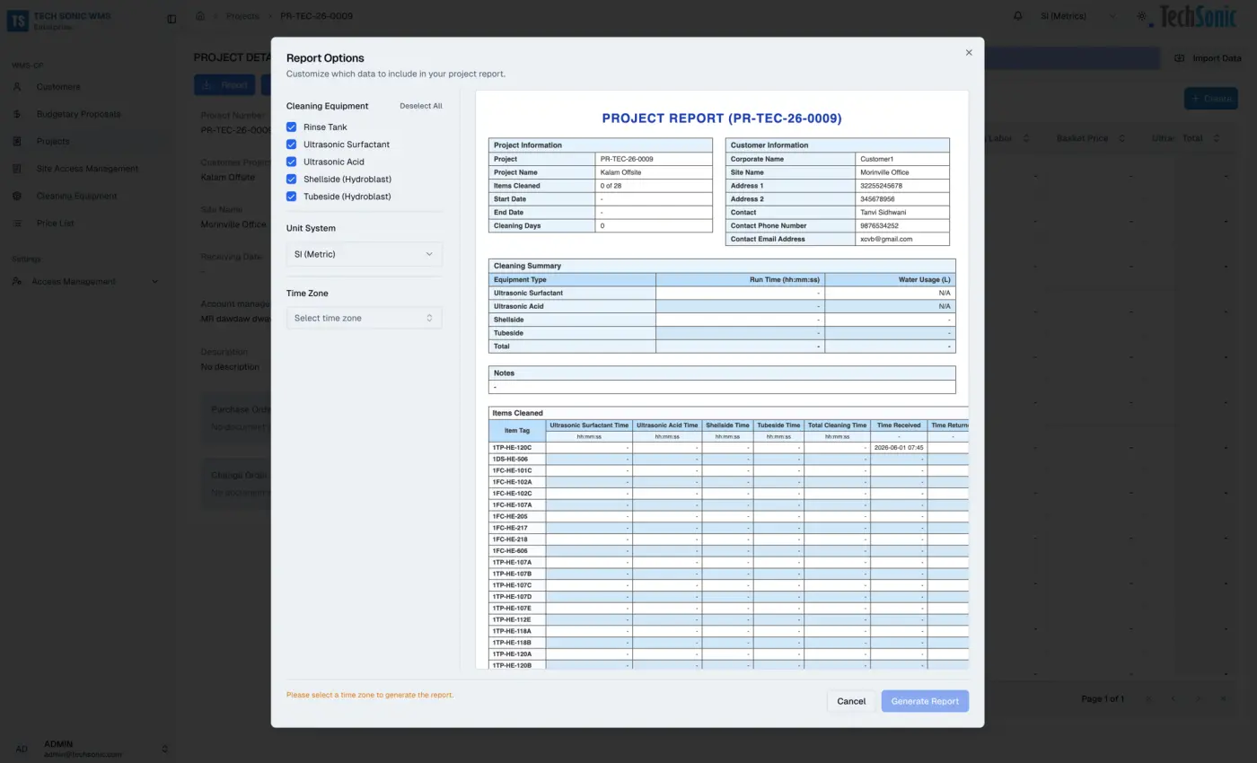 Washpad Monitoring Platform interface 8