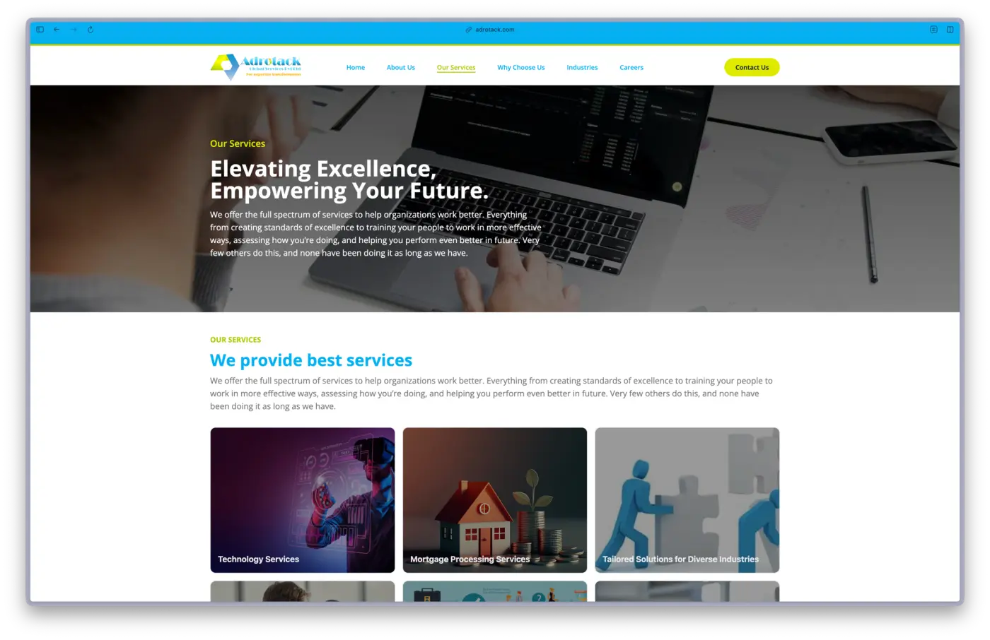Adrotack Global Services interface 3